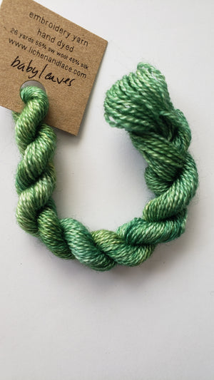 Lichen and Lace Embroidery Thread Wool/Silk - GREEN