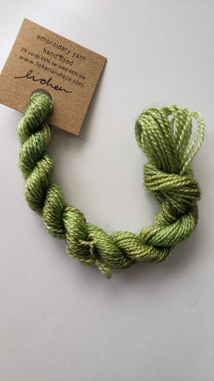 Lichen and Lace Embroidery Thread Wool/Silk - GREEN