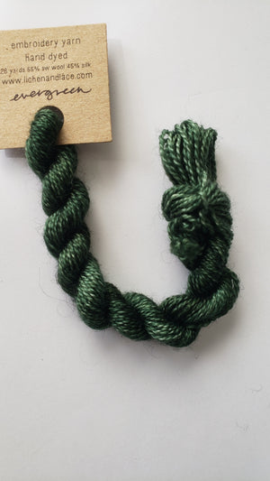 Lichen and Lace Embroidery Thread Wool/Silk - GREEN