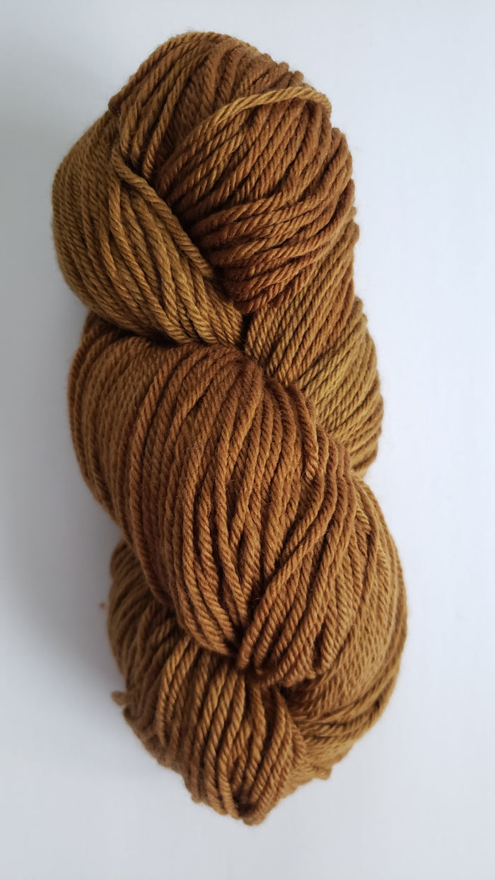 Chinook Worsted Weight - BUTTERSCOTCH - 100% Organic Merino Wool Yarn - Hand Dyed