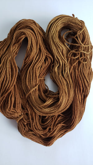 Chinook Worsted Weight - BUTTERSCOTCH - 100% Organic Merino Wool Yarn - Hand Dyed