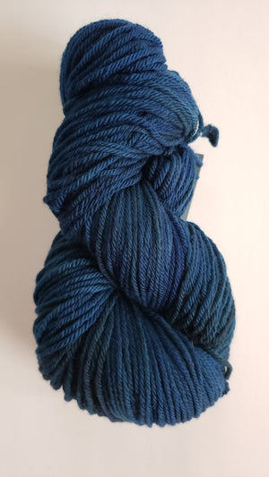 Chinook Worsted Weight - DARK HARBOUR - OOAK - 100% Organic Merino Wool Yarn - Hand Dyed