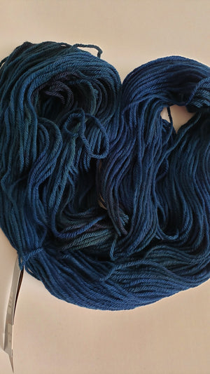 Chinook Worsted Weight - DARK HARBOUR - OOAK - 100% Organic Merino Wool Yarn - Hand Dyed