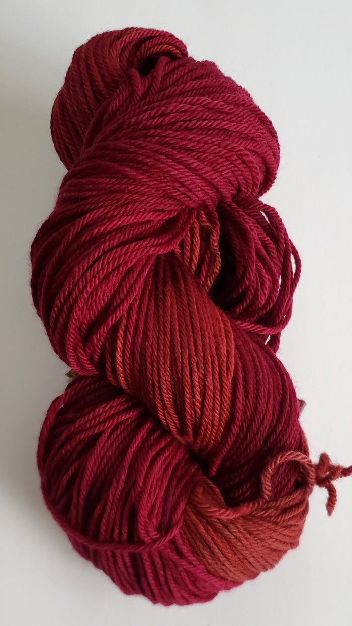 Chinook Worsted Weight - RED MAPLE - 100% Organic Merino Wool Yarn - Hand Dyed