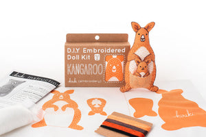 Kiriki Press - KANGAROO - Embroidery Doll Kit - DIY Plushie Level 2