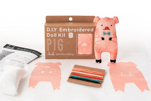 Kiriki Press - PIG - Embroidery Doll Kit - DIY Plushie Level 1