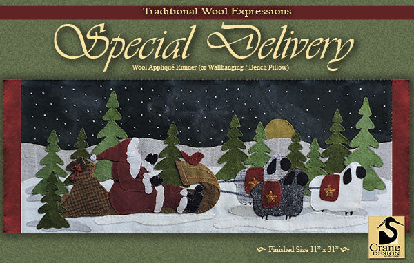 SPECIAL DELIVERY - Wool Applique Pattern - Wall Hanging/Runner/Bench Pillow