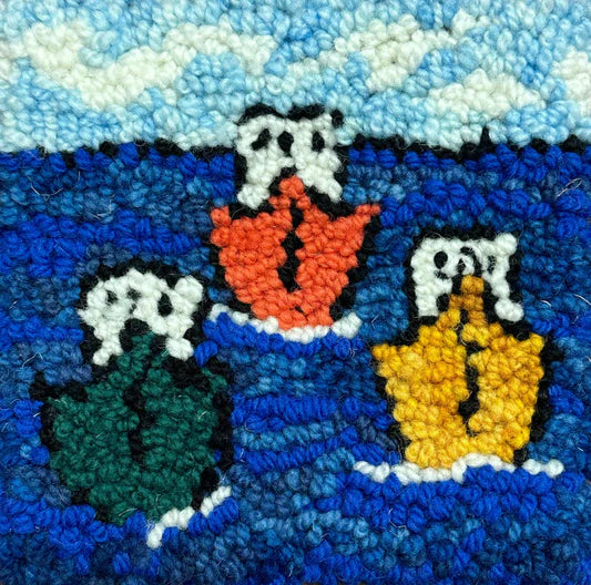 SHORE BOUND - Rug Hooking Kit 6" x 6" (BURLAP) - Deanne Fitzpatrick Design