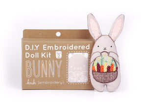 Kiriki Press - BUNNY - Embroidery Doll Kit - DIY Plushie Level 2