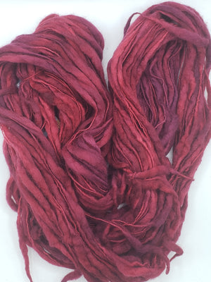 Slubby - SASKATOON BERRY -  National Park Collection - Merino/Blue Face Leicester - Hand Dyed Textured Yarn Thick and Thin