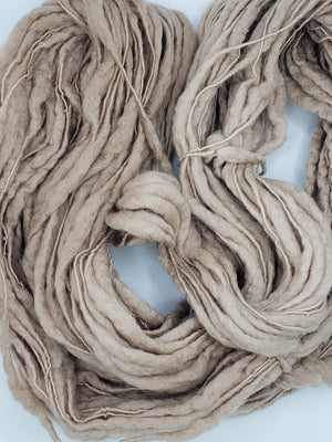 Slubby - BROWN SUGAR -  Merino/Blue Face Leicester - Hand Dyed Textured Yarn Thick and Thin  - Shades of Light Brown