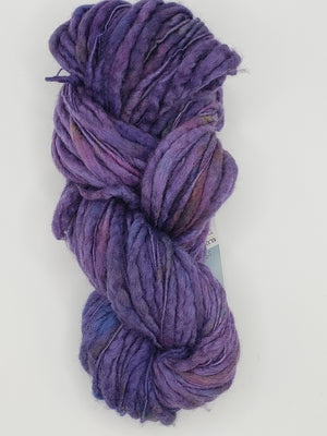 Slubby - CLEMATIS -  OOAK Merino/Blue Face Leicester - Hand Dyed Textured Yarn Thick and Thin