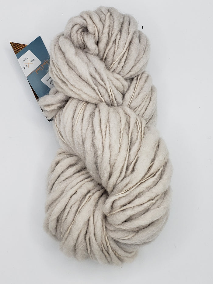 Slubby - CLIFF -  Merino/Blue Face Leicester - Hand Dyed Textured Yarn Thick and Thin  - Shades of Light Grey