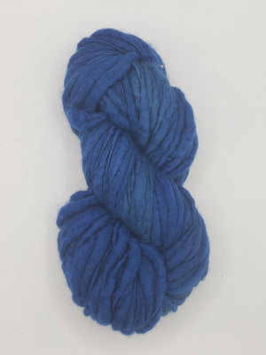 Slubby - PEACOCK BLUE - OOAK Merino/Blue Face Leicester - Hand Dyed Textured Yarn Thick and Thin
