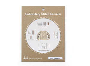 Kiriki Press - KNIT SWEATER - Embroidery Sampler Kit - DIY
