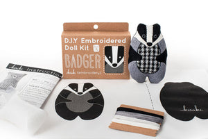 Kiriki Press - BADGER - Embroidery Doll Kit - DIY Plushie Level 3