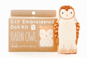 Kiriki Press - BARN OWL - Embroidery Doll Kit - DIY Plushie Level 3