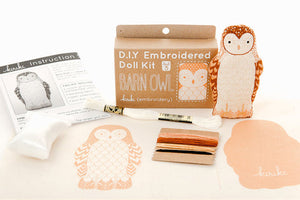 Kiriki Press - BARN OWL - Embroidery Doll Kit - DIY Plushie Level 3