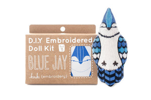 Kiriki Press - BLUE JAY - Embroidery Doll Kit - DIY Plushie Level 3