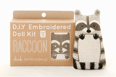 Kiriki Press - RACCOON - Embroidery Doll Kit - DIY Plushie Level 3