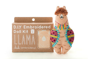Kiriki Press - LLAMA - Embroidery Doll Kit - DIY Plushie Level 2
