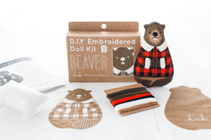 Kiriki Press - BEAVER - Embroidery Doll Kit - DIY Plushie Level 3