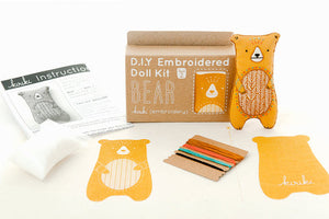 Kiriki Press - BEAR - Embroidery Doll Kit - DIY Plushie Level 2