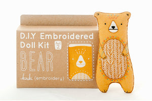 Kiriki Press - BEAR - Embroidery Doll Kit - DIY Plushie Level 2 - "COMING EARLY MARCH"