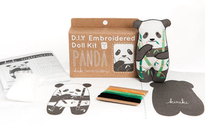 Kiriki Press - PANDA - Embroidery Doll Kit - DIY Plushie Level 1