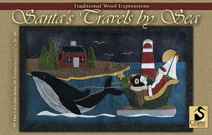 SANTA'S TRAVELS BY SEA - Crane Designs Wool Applique Pattern - Wallhanging