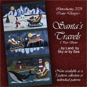 COMING SOON - SANTA'S TRAVELS BY LAND - Wool Applique Pattern - Wallhanging