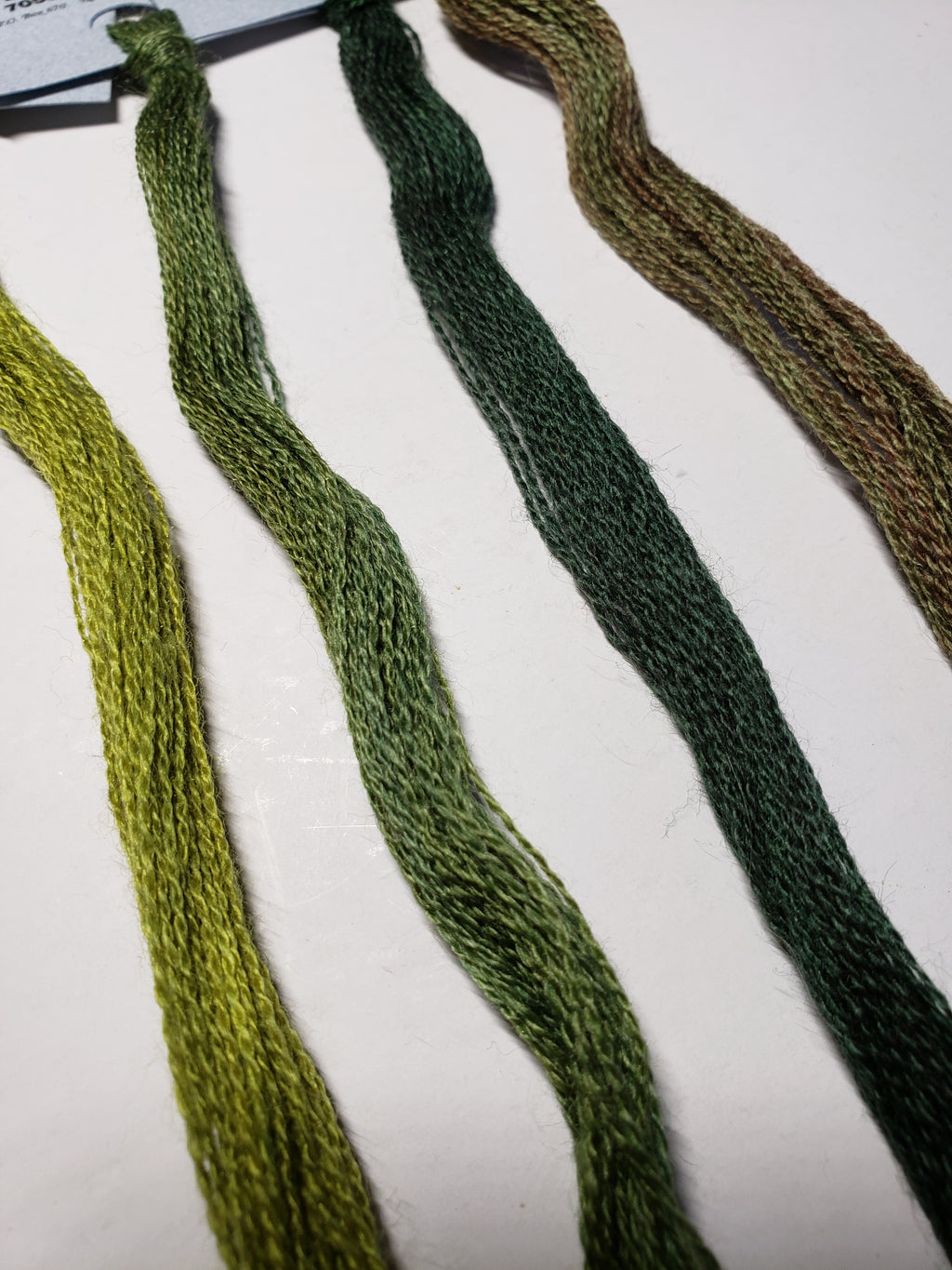 Hand Dyed Wool Thread Dark Green Bundle - Gentle Art Wool Threads - 4 skeins of 10 yards