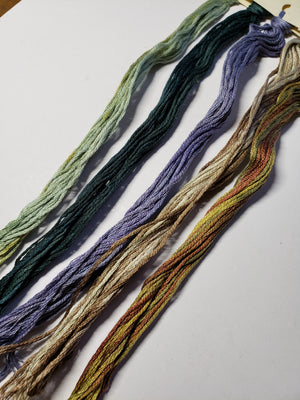 Hand Dyed Cotton 6 Strand Thread - Limited Edition Camp Out Bag - Gentle Art Cotton Threads - 5 skeins of 5 yards