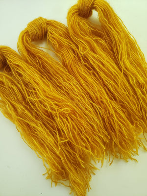 Mohair Strands - GOLD - Hand Dyed Textured Yarn - Shades of Yellow/Gold
