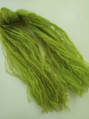 Mohair Strands - MOSS- Hand Dyed Textured Yarn - Shades of Green