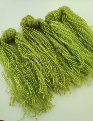 Mohair Strands - MOSS- Hand Dyed Textured Yarn - Shades of Green