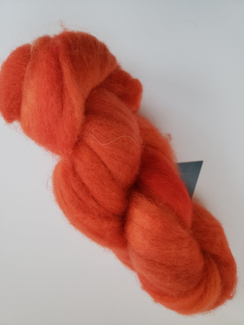 Corriedale Sliver - BLOOD ORANGE - OOAK Hand Dyed Fleece - Shades of Orange