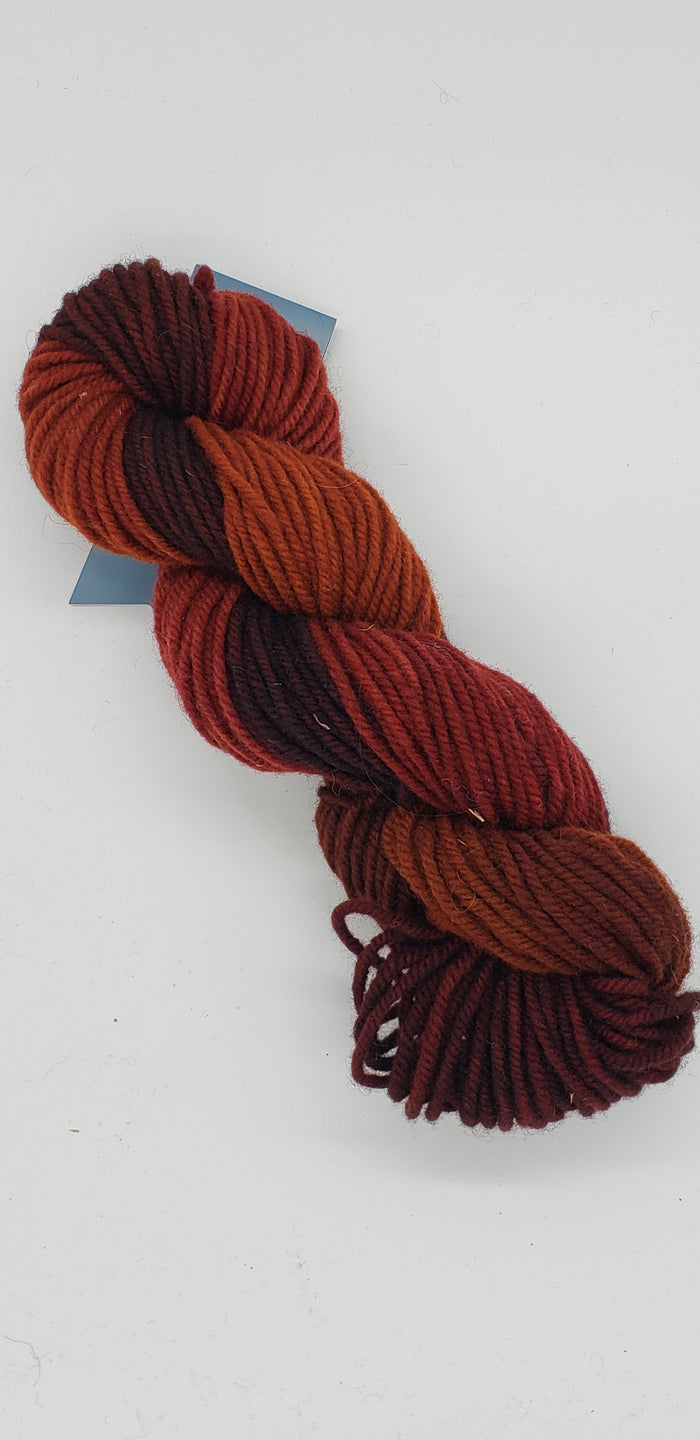 Wonder Woolen - CLOVE -  Fleece Artist Hand Dyed Yarn - Shades of Rust, Orange