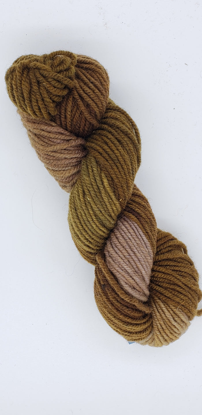Wonder Woolen - MORNING COFFEE -   OOAK Fleece Artist Hand Dyed Yarn - Shades of Brown