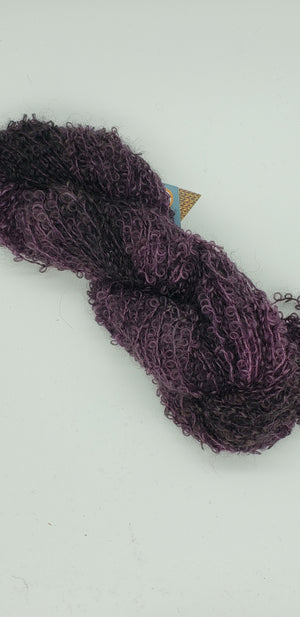 Wool Curly Locks - PLUM - Hand Dyed Textured Yarn - Landscape Shades