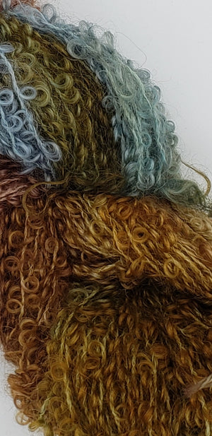 Wool Curly Locks - BRONZE - Hand Dyed Textured Yarn - Landscape Shades