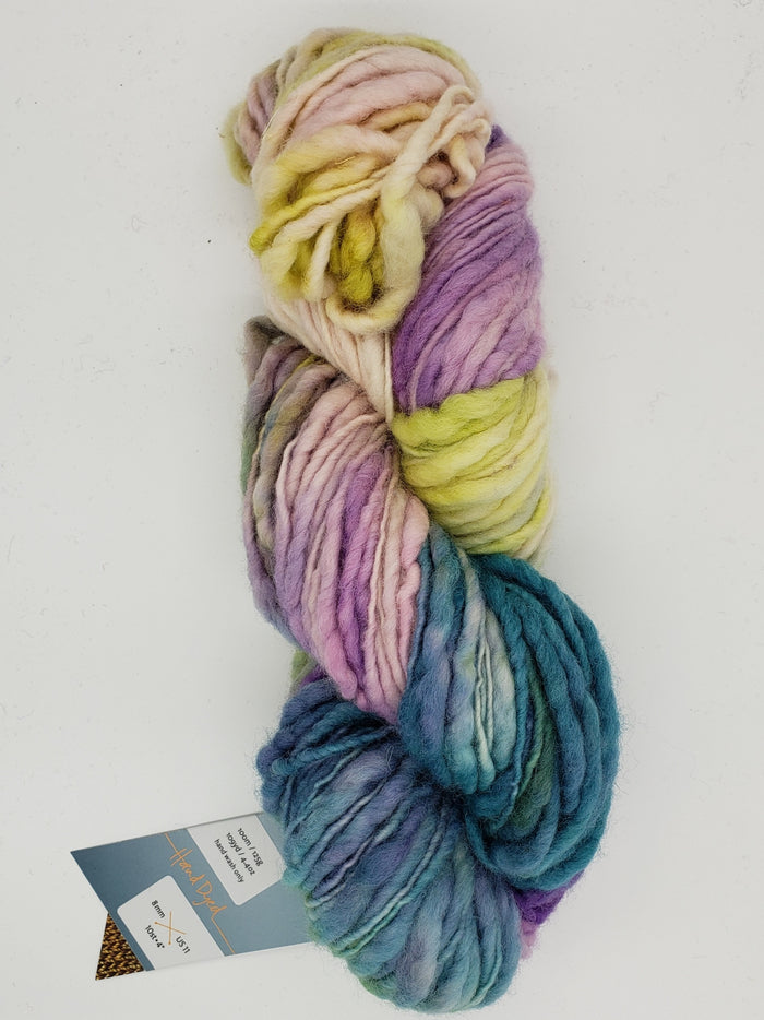 Slubby - LUPIN - Merino/Blue Face Leicester - Hand Dyed Textured Yarn Thick and Thin