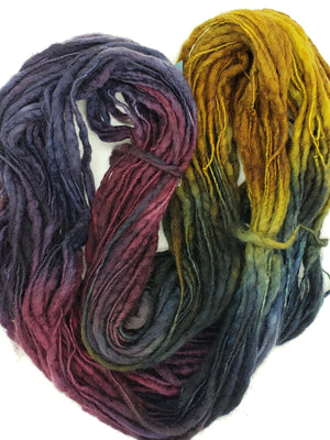 Slubby - BREW - Merino/Blue Face Leicester - Hand Dyed Textured Yarn Thick and Thin