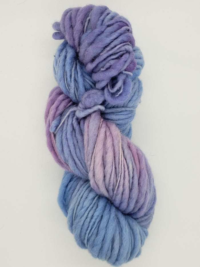 Slubby - PERIWINKLE -  Merino/Blue Face Leicester - Hand Dyed Textured Yarn Thick and Thin  -  Variegated Shades