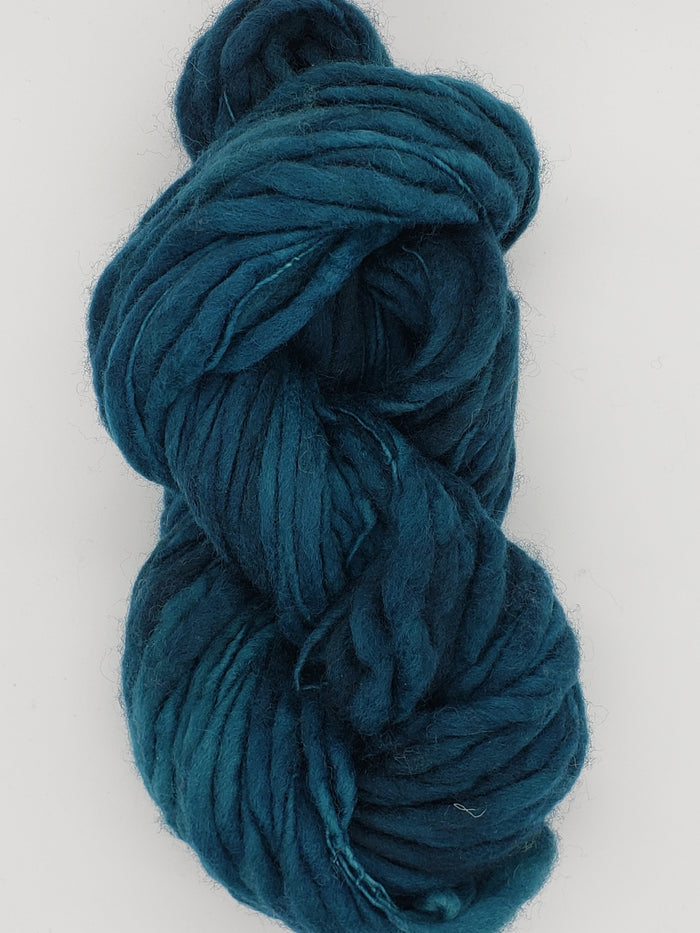 Slubby - TOURMALINE  -  Merino/Blue Face Leicester - Hand Dyed Textured Yarn Thick and Thin  - Shades of Blue