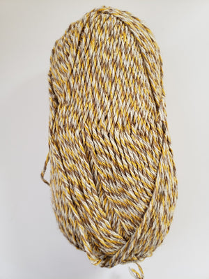 YELLOW/GREY Ragg  Yarn - Recycled Wool and Cotton Worsted Yarn 3.0oz/90gr