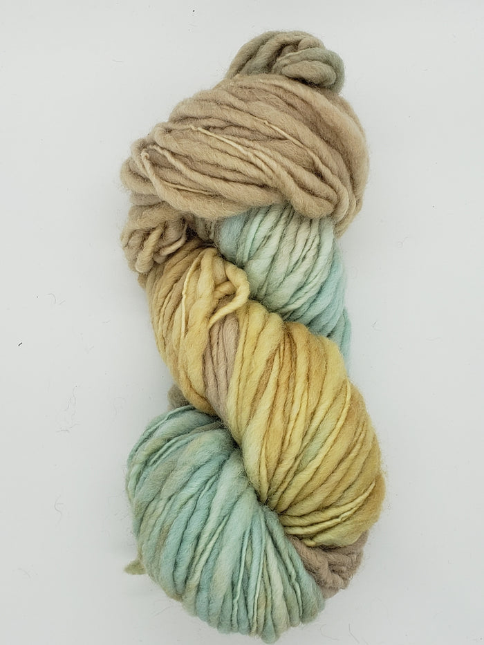 Slubby - BEACH HOUSE -  Merino/Blue Face Leicester - Hand Dyed Textured Yarn Thick and Thin  -  Variegated Shades