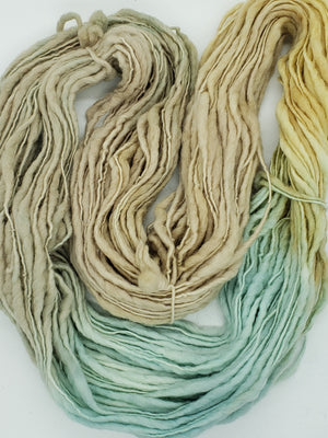 Slubby - BEACH HOUSE -  Merino/Blue Face Leicester - Hand Dyed Textured Yarn Thick and Thin  -  Variegated Shades