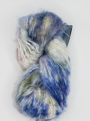 Mohair - HEAVENLY SKY - OOAK Hand Dyed Yarn - Mohair/Wool