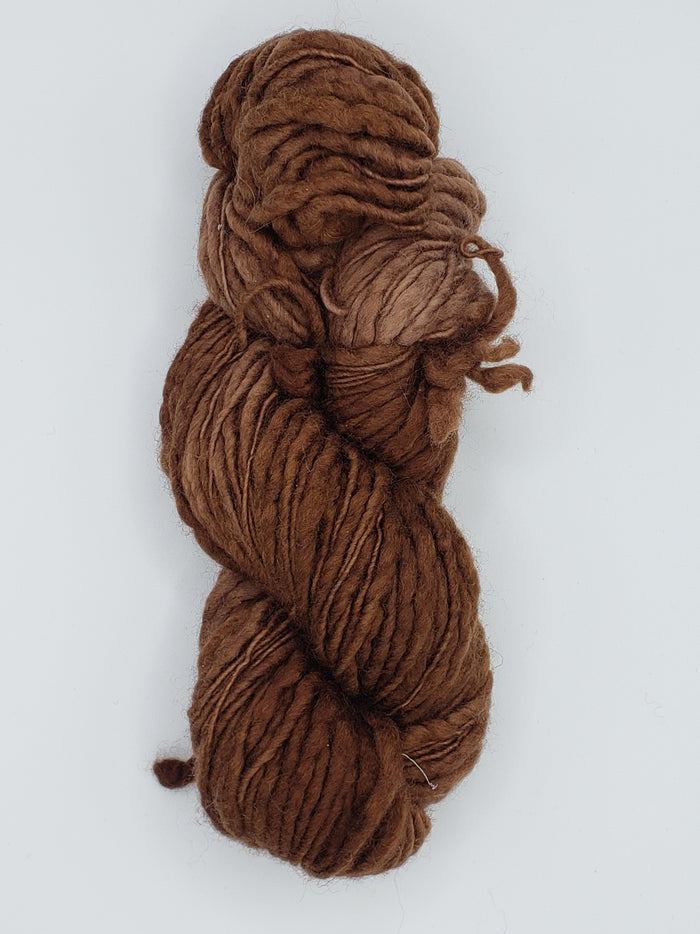 Slubby - CHOCOLATE -  Merino/Blue Face Leicester - Hand Dyed Textured Yarn Thick and Thin  - Shades of Brown